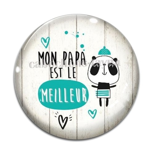 Cabochon meilleur papa, cabochon résine ou verre rond différente taille