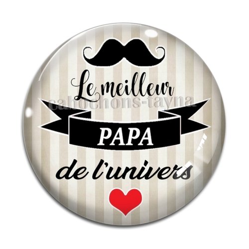 Cabochon meilleur papa, cabochon résine ou verre rond différente taille