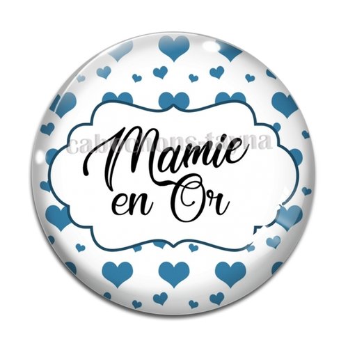 Cabochon mamie en or, cabochon résine, verre rond différente taille