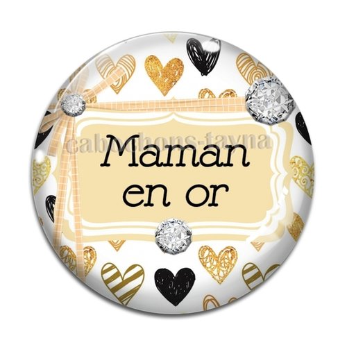 Cabochon maman en or, cabochon résine, verre rond différente taille