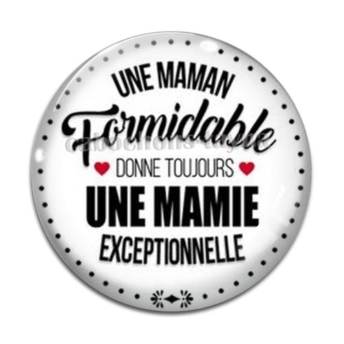 Cabochon maman formidable, cabochon résine, verre rond différente taille