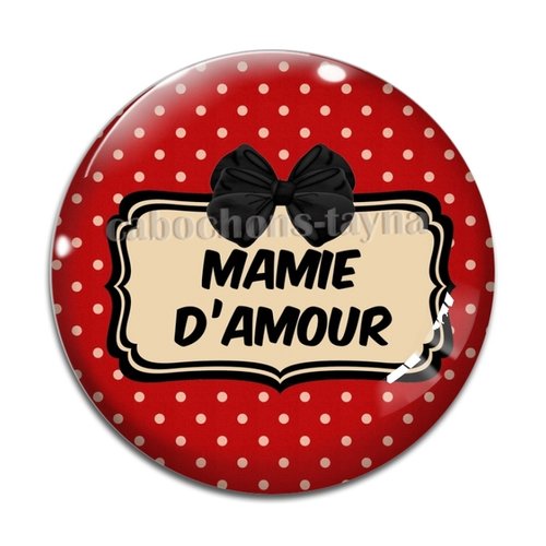 Cabochon mamie d'amour, cabochon résine, verre rond différente taille