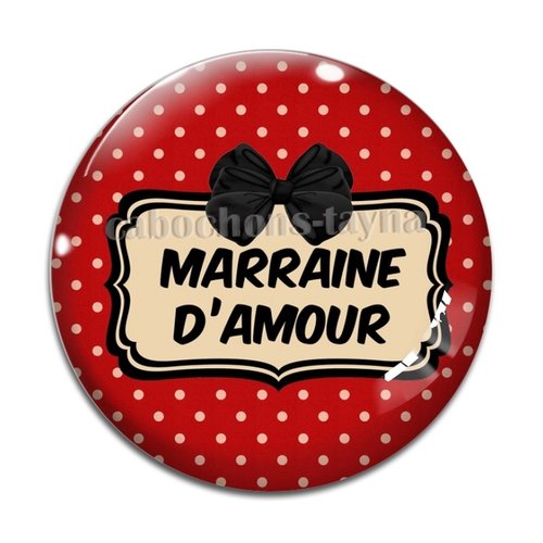 Cabochon marraine d'amour, cabochon résine, verre rond différente taille
