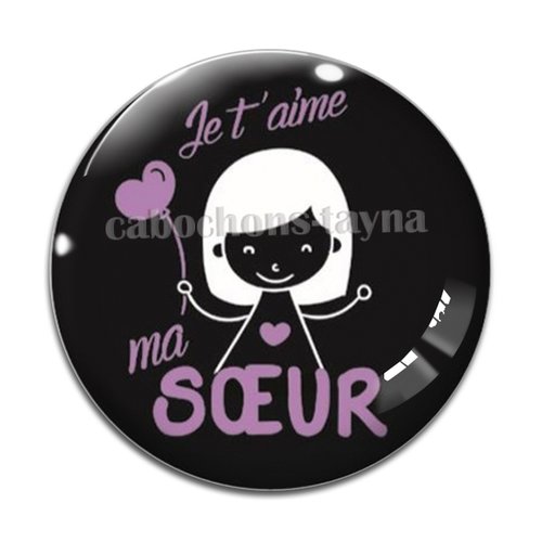 Cabochon soeur, cabochon résine, verre rond différente taille
