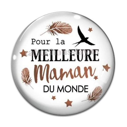 Cabochon meilleure maman, cabochon résine - ou verre rond différente taille