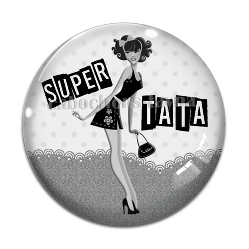 Cabochon super tata, résine - ou verre différente taille