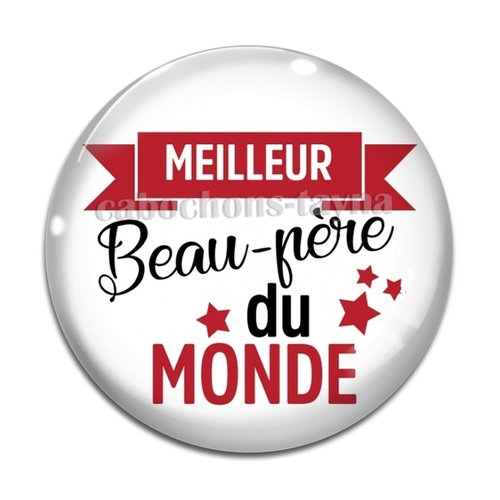 Cabochon meilleur beau père, cabochon résine ou verre rond différente taille