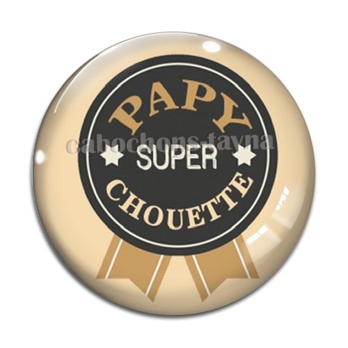 Cabochon papy super chouette, cabochon résine ou verre rond différente taille