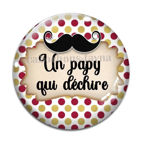 Cabochon papy qui déchire, cabochon résine ou verre rond différente taille
