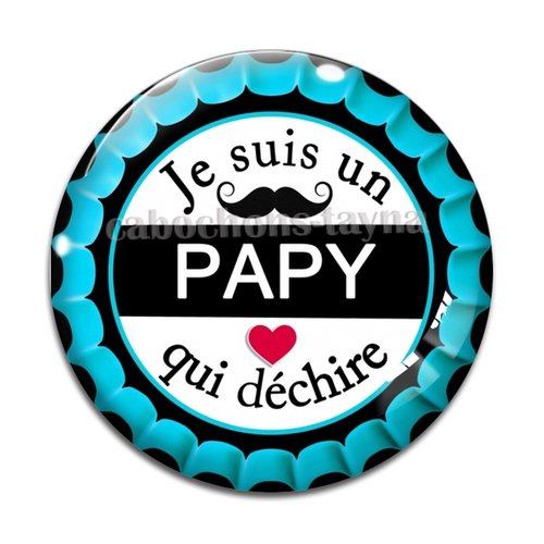 Cabochon papy qui déchire, cabochon résine ou verre rond différente taille