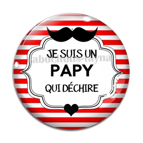 Cabochon papy qui déchire, cabochon résine ou verre rond différente taille