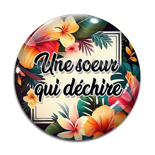Cabochon une soeur qui déchire, cabochon résine, verre rond différente taille