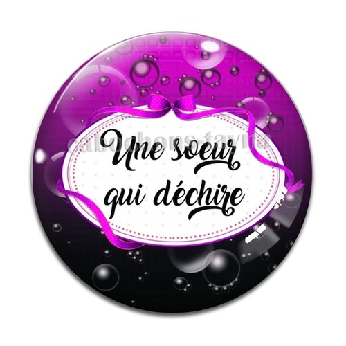 Cabochon une soeur qui déchire, cabochon résine, verre rond différente taille