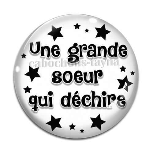 Cabochon grande soeur qui déchire, cabochon résine, verre rond différente taille