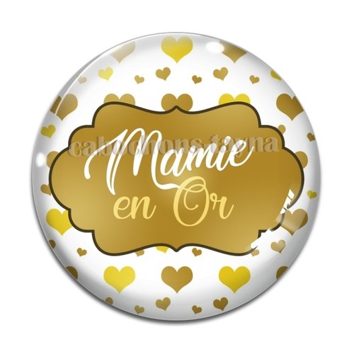 Cabochon maman en or, cabochon résine, verre rond différente taille