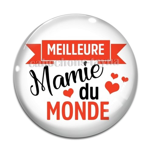 Cabochon meilleure mamie, cabochon résine, verre rond différente taille