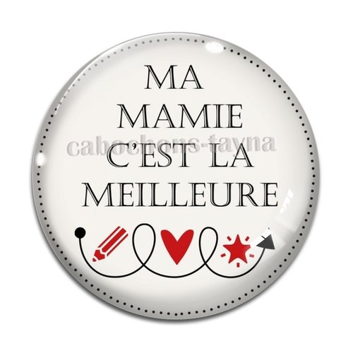 Cabochon meilleure mamie, cabochon résine, verre rond différente taille