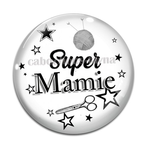 Cabochon super mamie, cabochon résine, verre rond différente taille