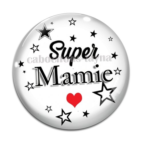 Cabochon super mamie, cabochon résine, verre rond différente taille