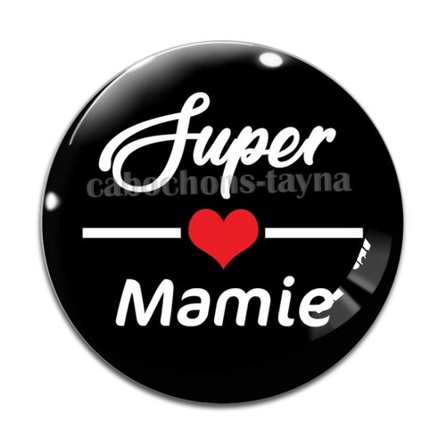 Cabochon super mamie, cabochon résine, verre rond différente taille