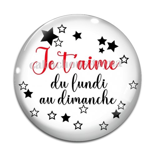 Cabochon je t'aime, cabochon résine, verre rond différente taille