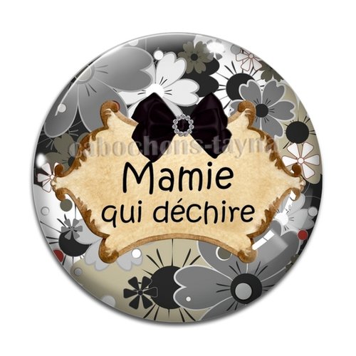 Cabochon mamie qui déchire, cabochon résine, verre rond différente taille