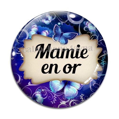 Cabochon mamie en or, cabochon résine, verre rond différente taille
