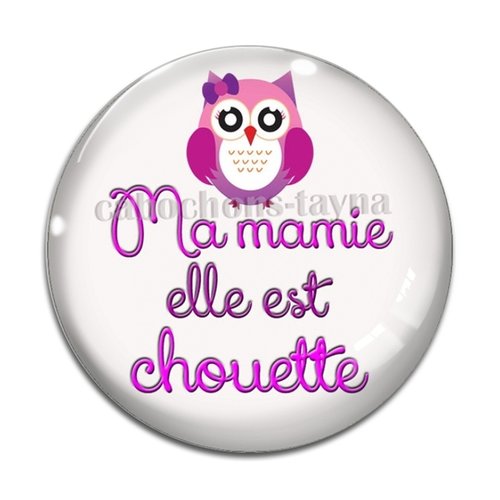 Cabochon chouette mamie, cabochon résine, verre rond différente taille