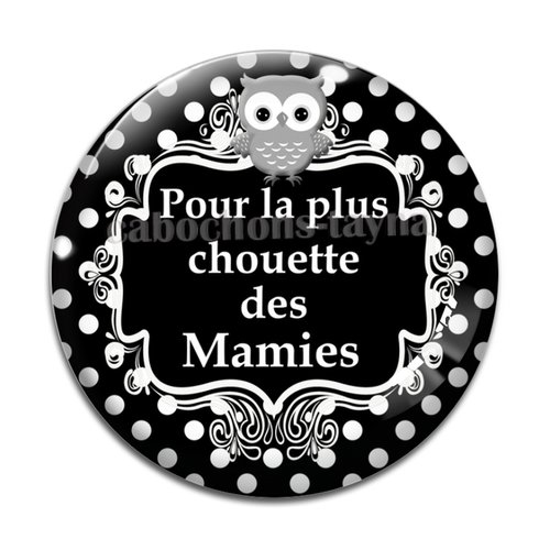 Cabochon chouette mamie, cabochon résine, verre rond différente taille