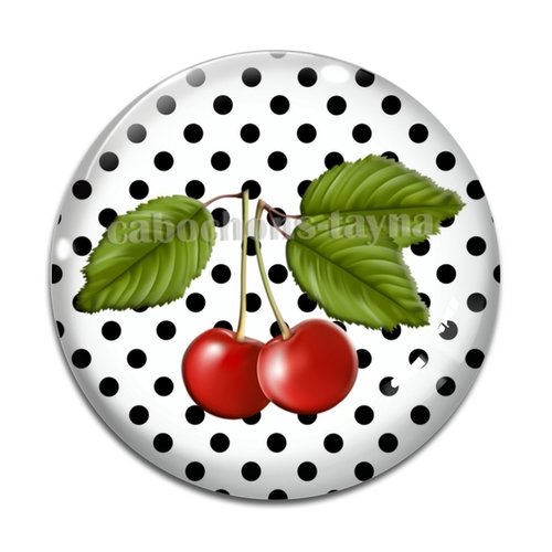 Cabochon cerise, cabochon résine, verre rond différente taille