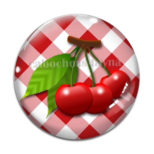 Cabochon cerise, cabochon résine, verre rond différente taille
