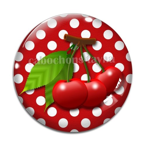 Cabochon cerise, cabochon résine, verre rond différente taille