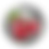 Cabochon cerise, cabochon résine, verre rond différente taille