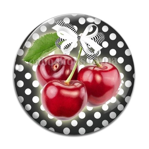 Cabochon cerise, cabochon résine, verre rond différente taille