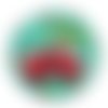 Cabochon cerise, cabochon résine, verre rond différente taille
