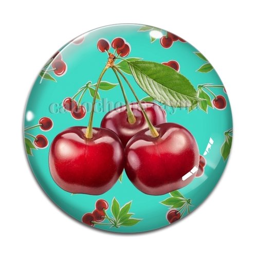 Cabochon cerise, cabochon résine, verre rond différente taille