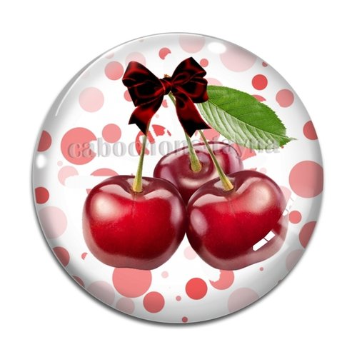 Cabochon cerise, cabochon résine, verre rond différente taille