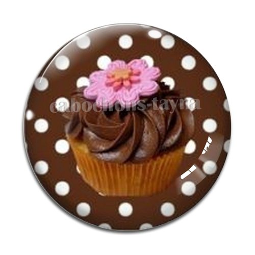 Cabochon cupcake, cabochon résine, verre rond différente taille