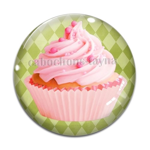 Cabochon cupcake, cabochon résine, verre rond différente taille