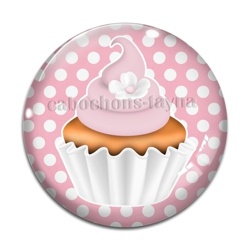 Cabochon gâteaux cupcake, cabochon résine, verre rond différente taille