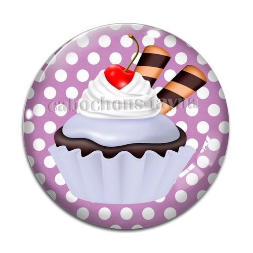 Cabochon gâteaux cupcake, cabochon résine, verre rond différente taille