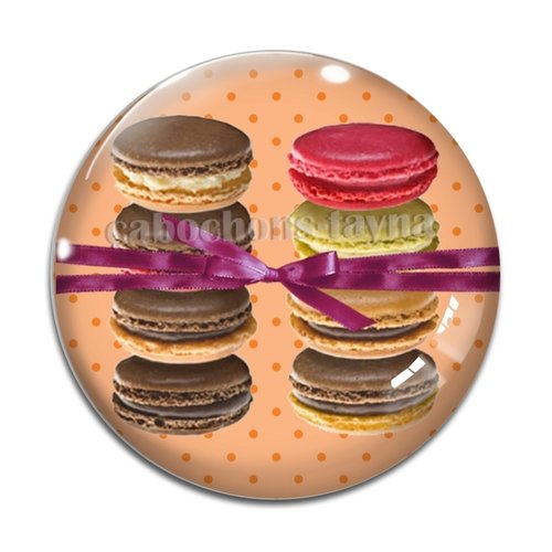 Cabochon macaron, cabochon résine, verre rond différente taille
