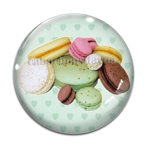 Cabochon macaron, cabochon résine, verre rond différente taille