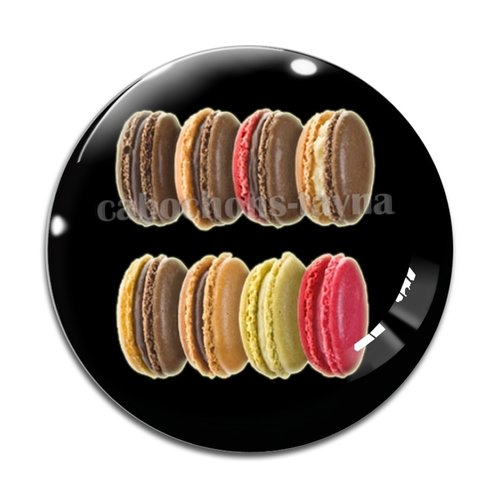 Cabochon macaron, cabochon résine, verre rond différente taille