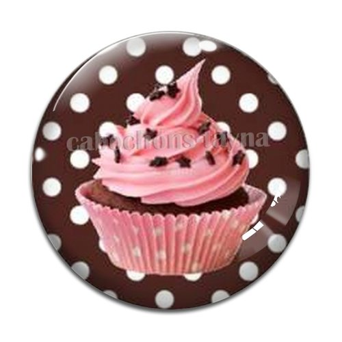 Cabochon gâteaux cupcake, cabochon résine, verre rond différente taille
