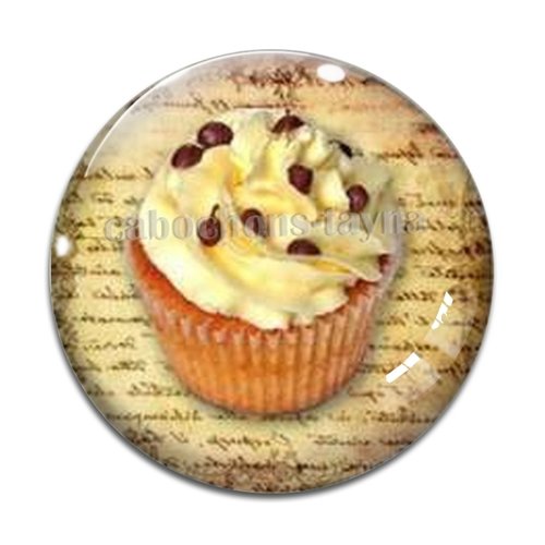 Cabochon gâteaux cupcake, cabochon résine, verre rond différente taille