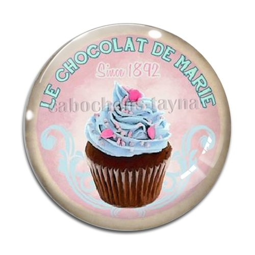 Cabochon gâteaux cupcake, cabochon résine, verre rond différente taille
