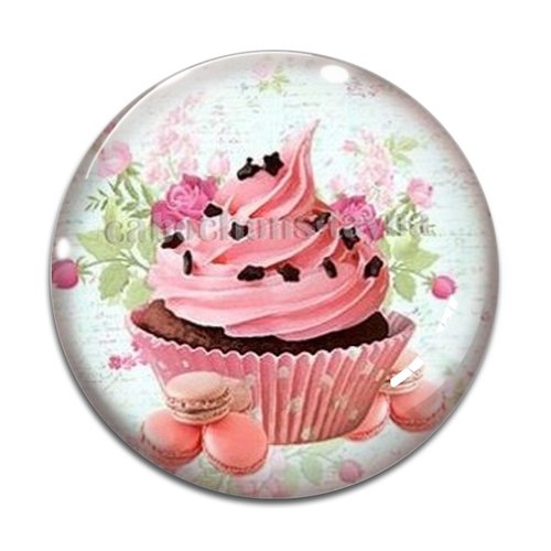 Cabochon gâteaux cupcake, cabochon résine, verre rond différente taille