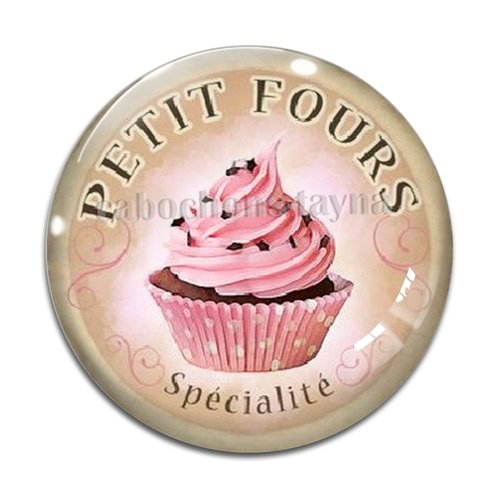 Cabochon gâteaux cupcake, cabochon résine, verre rond différente taille