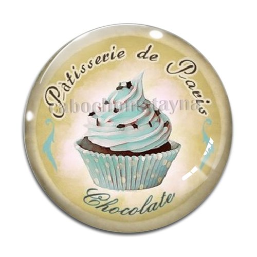 Cabochon gâteaux cupcake, cabochon résine, verre rond différente taille